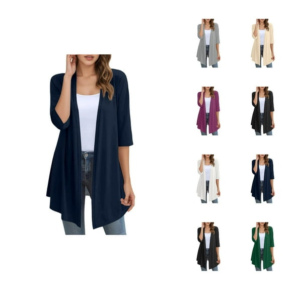 Women's Lightweight Cardigan Casual Loose Knit Shirt Long Sleeve Open Front Fall Fashion Comfortable Soft Stretchy Tops Outerwear Cardigan Sweaters for Women