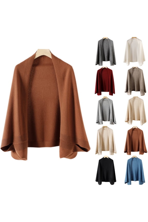 Women's Lightweight Cardigan Open Front Shawl Wrap Winter Warm Poncho Cape Soft Scarf Light Purple One Size