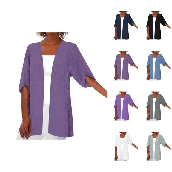 Black Women's Cardigan Casual Open Front Business Cardigans for Women Lightweight Soft Comfortable Sweater Loose Fit Knit Cover Up For Spring Summer Everyday Wear Vacation Outfits