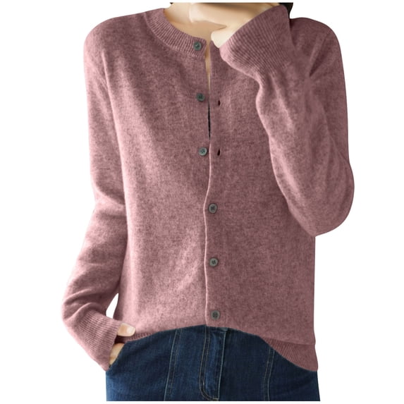 Women's Lightweight Cardigan Sweater, Long Sleeve Open Front Fall Knit Top, Casual Loose Fit Button Down Cover Up for Layering