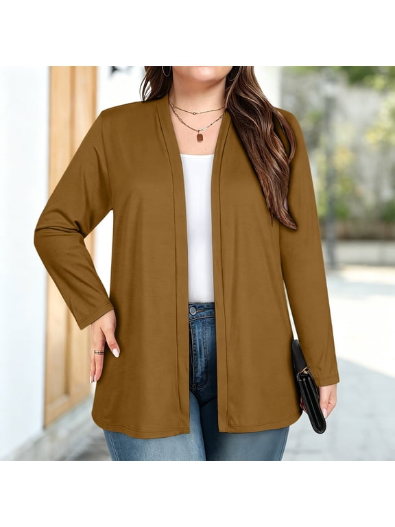 Women's Lightweight Cardigan Sweater Thin Cardigans for Women, Button Front, Thin Cardigan for Women, Long Cardigan with Pockets, Knit Sweaters with Pockets, Summer Brown XL