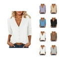 thumbnail image 1 of Women's Lightweight Cardigan V Neck 3/4 Sleeve Button Front Sweater Casual Fall Spring Thin Knit Top For Ladies Cardigan Sweaters for Women, 1 of 2