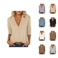 thumbnail image 1 of Women's Lightweight Cardigan V Neck 3/4 Sleeve Button Front Sweater Casual Fall Spring Thin Knit Top For Ladies Cardigan Sweaters for Women, 1 of 2