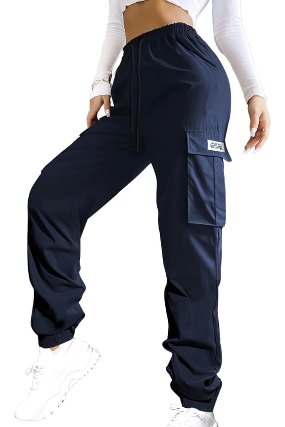 Women's Lightweight Cargo Jogger Pants - Quick-Dry Breathable Drawstring Ankle Trousers for Casual Outdoor Sports