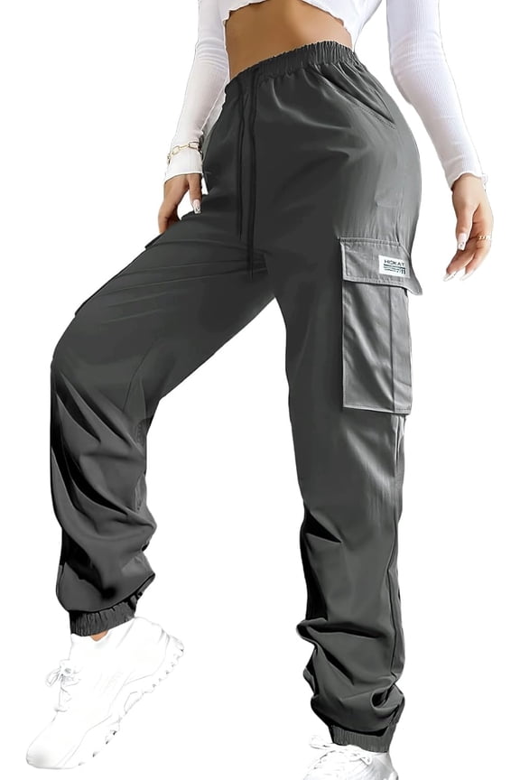 Women's Lightweight Cargo Jogger Pants - Quick-Dry Breathable Drawstring Ankle Trousers for Casual Outdoor Sports
