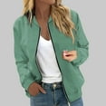 thumbnail image 1 of Women's Lightweight Casual Baseball Jacket Long Sleeve Zip up Outerwear Coat with Pockets Stylish Comfortable Everyday Wear Spring Fall Women Casual Jacket Jackets Long Sleeve Casual Outdoor, 1 of 4