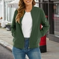 thumbnail image 1 of Women's Lightweight Casual Jacket, Long Sleeve Zip Up Windbreaker, Outdoor Spring Autumn Jacket, Everyday Light Coat, Arm Pocket Jacket, Zip Front Outerwear, Softshell Jacket Blackish Green L, 1 of 9