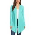 thumbnail image 1 of Women's Lightweight Casual Open Front Long Sleeve Solid Cardigan Office Wear S-3XL, 1 of 4