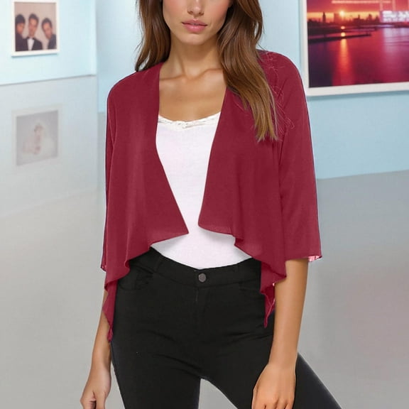 Women's Lightweight Chiffon Cardigan Open Front Sheer Cover Up Blouse Summer Beach Wear Tops Irregular Design