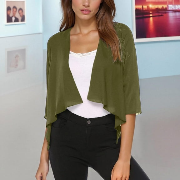 Women's Lightweight Chiffon Cardigan Open Front Sheer Cover Up Blouse Summer Beach Wear Tops Irregular Design