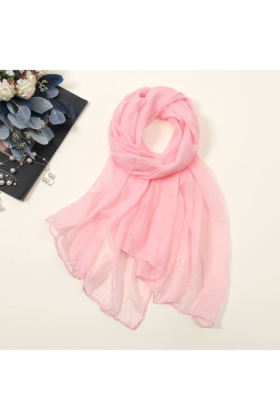 Women's Lightweight Chiffon Scarf, Solid Color Thin Sunscreen Shawl, Breathable Sheer Neck Wrap, Multi-Use Summer Headscarf, One Size