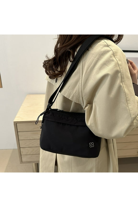 Women's Lightweight Cloth Shoulder Bag – Stylish Small Square Messenger Purse, Waterproof Casual Crossbody with Compartments, 23x13x5cm, Black/Pink/Beige/Green/Yellow