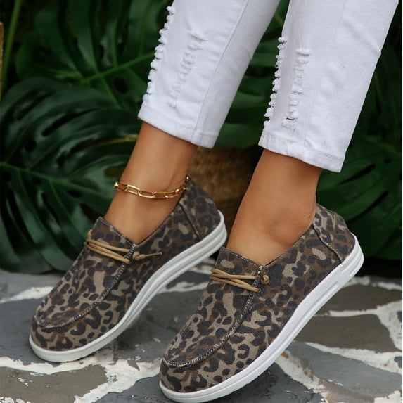 Women's Lightweight Comfort Walking Shoes, Flat Canvas Casual Breathable Lining Non Slip Sole, Classic Slip on Sneakers for Everyday Walking