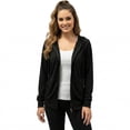 thumbnail image 1 of Women’s Lightweight Cotton Blend Zip Up Hoodie Jacket Black 3X-Large, 1 of 9