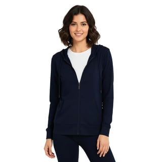 Women’s Lightweight Cotton Hoodie with Packets S-3XL Full Zip Cotton Blend Drawstring Zipper Hooded Sweatshirt Jacket Regular & Plus Size Casual Womenswear Activewear