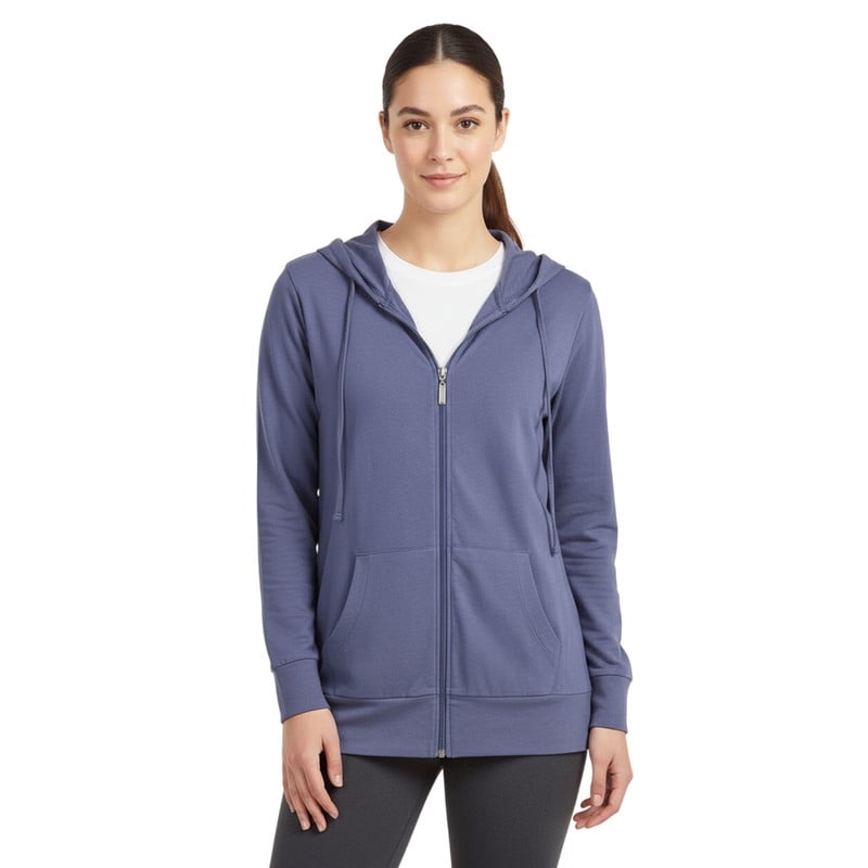 Women’s Lightweight Cotton Hoodie with Packets S-3XL Full Zip Cotton Blend Drawstring Zipper Hooded Sweatshirt Jacket Regular & Plus Size Casual Womenswear Activewear
