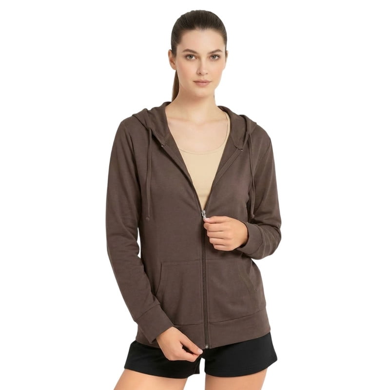 Women’s Lightweight Cotton Hoodie with Packets S-3XL Full Zip Cotton Blend Drawstring Zipper Hooded Sweatshirt Jacket Regular & Plus Size Casual Womenswear Activewear