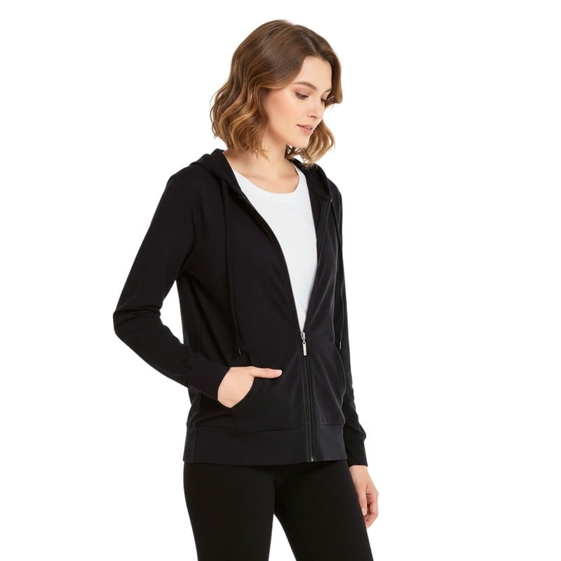 Women’s Lightweight Cotton Hoodie with Packets S-3XL Full Zip Cotton Blend Drawstring Zipper Hooded Sweatshirt Jacket Regular & Plus Size Casual Womenswear Activewear
