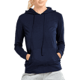 thumbnail image 1 of Women's Lightweight Cotton Single Jersey Active Pullover Hoodie Sweatshirt, Navy S, 1 Pack, 1 of 4