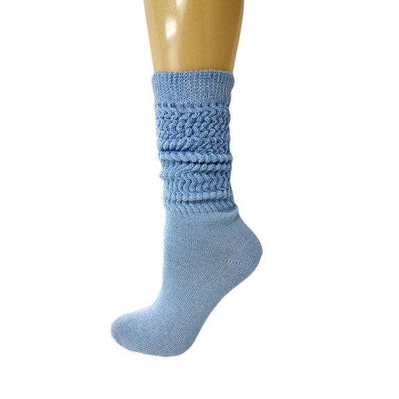 Women's Lightweight Cotton Slouch Socks - Single Pair 21" Breathable Knee-High Socks (Fits Shoe 5-10)