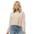 thumbnail image 1 of Women's Lightweight Crop Crewneck Sweatshirt, 80/20 Cotton/Polyester Fleece Long Sleeve Winter Sweater (Blush 1 Pack, S), 1 of 8