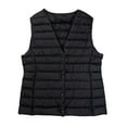 thumbnail image 1 of Women's Lightweight Down Vest Crewneck Button Down Puffer Vest Ultra Light Slim Fit Sleeveless Waistcoat Gilet, 1 of 5