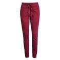thumbnail image 1 of Women’s Lightweight Everyday Cotton Joggers, Sweatpants, Burgundy M, 1 Pack, 1 of 1
