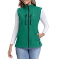 thumbnail image 1 of Women's Lightweight Fleece Softshell Vest Windproof Sleeveless Jacket Outerwear with Zipper Pockets Green XXL, 1 of 8