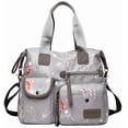 thumbnail image 1 of Women's Lightweight Floral Top Handle Handbag Multi-pockets Nylon Work Totes Water Resistant Travel Crossbody Shoulder Bag, 1 of 10