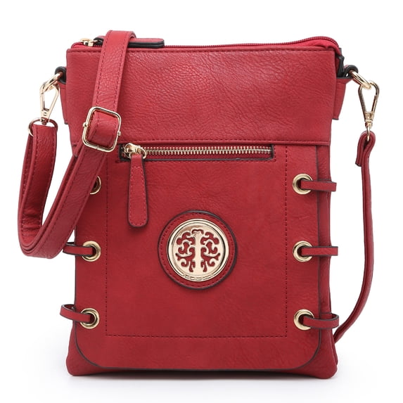 Women's Lightweight Functional Crossbody Bag Multi Pockets Shoulder Bag with Stylish Triple Compartments