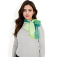thumbnail image 1 of Women's Lightweight Gradient Chiffon Scarves with Flowing Ruffled Edges in Vibrant Multi-Color Designs-Green, 1 of 7
