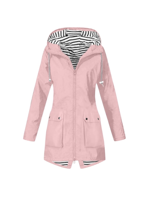 Women's Lightweight Hardshell Zippered Hooded Anorak Jacket for Outdoor Hiking and Active Adventures