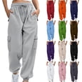 thumbnail image 1 of Women's Lightweight High Waist Casual Pants with Pockets Relaxed Fit Soft Lounge Trousers for Everyday Comfort, 1 of 9