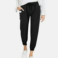 thumbnail image 1 of Women's Lightweight Hiking Cargo Pants Outdoor Casual Travel Sweatpants Joggers Elastic Waist Button Pockets Womens Fall Clothes Business Casual Ladies Warm up Pants Women Casual Loose Long Bib Pants, 1 of 4