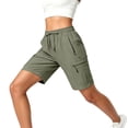 thumbnail image 1 of Women's Lightweight Hiking Cargo Shorts Quick Dry Athletic Shorts Camping Travel Golf Zipper Pockets Water Resistant Army Green M, 1 of 6
