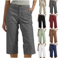 thumbnail image 1 of Women's Lightweight Hiking Cargo Shorts Quick Dry Athletic Solid Color Pentagonal Pants With Elastic Waist Casual Work Clothes Belt Pockets, 1 of 5