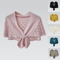 thumbnail image 1 of Women's Lightweight Hollow Knit Short Shawl Fashion Versatile Cover Up For Evening Wear And Seasonal Layering, 1 of 8