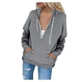 thumbnail image 1 of Women's Lightweight Hooded Jacket Casual Soft Outerwear with Zippered Pockets for Spring Autumn Seasons, 1 of 7
