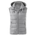 thumbnail image 1 of Women's Lightweight Hooded Oversized Sleeveless Zip Water Packable Winter Warm Vest Coat, 1 of 4