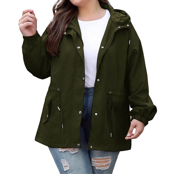 Women's Lightweight Hooded Rain Jacket Windbreaker Casual Outdoor Travel Coat for Spring Summer Fall