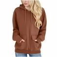 thumbnail image 1 of Women's Lightweight Hoodie Sweatshirts Long Sleeve Casual Loose Fit Pullover Fall Tops with Two Flap Pockets 2025, 1 of 7