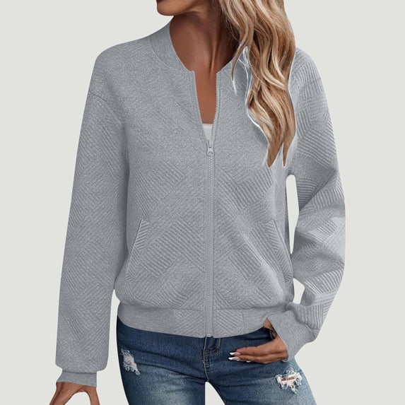 Women's Lightweight Hoodless Jacket with Zipper and Pockets