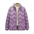 thumbnail image 1 of Women's Lightweight Down Insulated Cotton Jacket, Soft Warm Winter Outerwear, Comfortable Quilted Puffer Coat, Breathable Thermal Layer for Cold Weather, Cozy Casual Fall and Winter Jacket Purple, 1 of 3