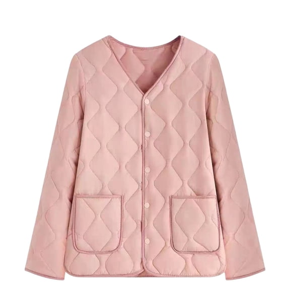 Women's Lightweight Down Insulated Cotton Jacket, Soft Warm Winter Outerwear, Comfortable Quilted Puffer Coat, Breathable Thermal Layer for Cold Weather, Cozy Casual Fall and Winter Jacket Pink XXL