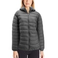 thumbnail image 1 of Women’s Lightweight Insulated Removable Hood Lined Quilted Zip Puffer Jacket (Charcoal, M), 1 of 4