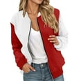 thumbnail image 1 of Women's Lightweight Jacket Color Block Long Sleeve Loose Fit Track Jackets Casual Comfy Tops Trendy 2025, 1 of 5