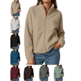 thumbnail image 1 of Women's Lightweight Jacket Full Zip Mock Neck Casual Long Sleeve Outwear with Zippered Pockets Fall Winter Fashion, 1 of 9