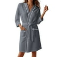 thumbnail image 1 of Women's Lightweight Kimono Robe 3/4 Sleeve Knee Length Bathrobe Soft Comfortable Sleepwear Wear Spa Relaxation Home Wear Sleepshirts for Women Nightgown Comfy Sleepwear, 1 of 4