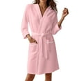 thumbnail image 1 of Women's Lightweight Kimono Robe 3/4 Sleeve Knee Length Bathrobe Soft Comfortable Sleepwear Wear Spa Relaxation Home Wear Sleepshirts for Women Nightgown Comfy Sleepwear, 1 of 4