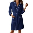 thumbnail image 1 of Women's Lightweight Kimono Robe 3/4 Sleeve Knee Length Bathrobe Soft Comfortable Sleepwear Wear Spa Relaxation Home Wear Sleepshirts for Women Nightgown Comfy Sleepwear, 1 of 4